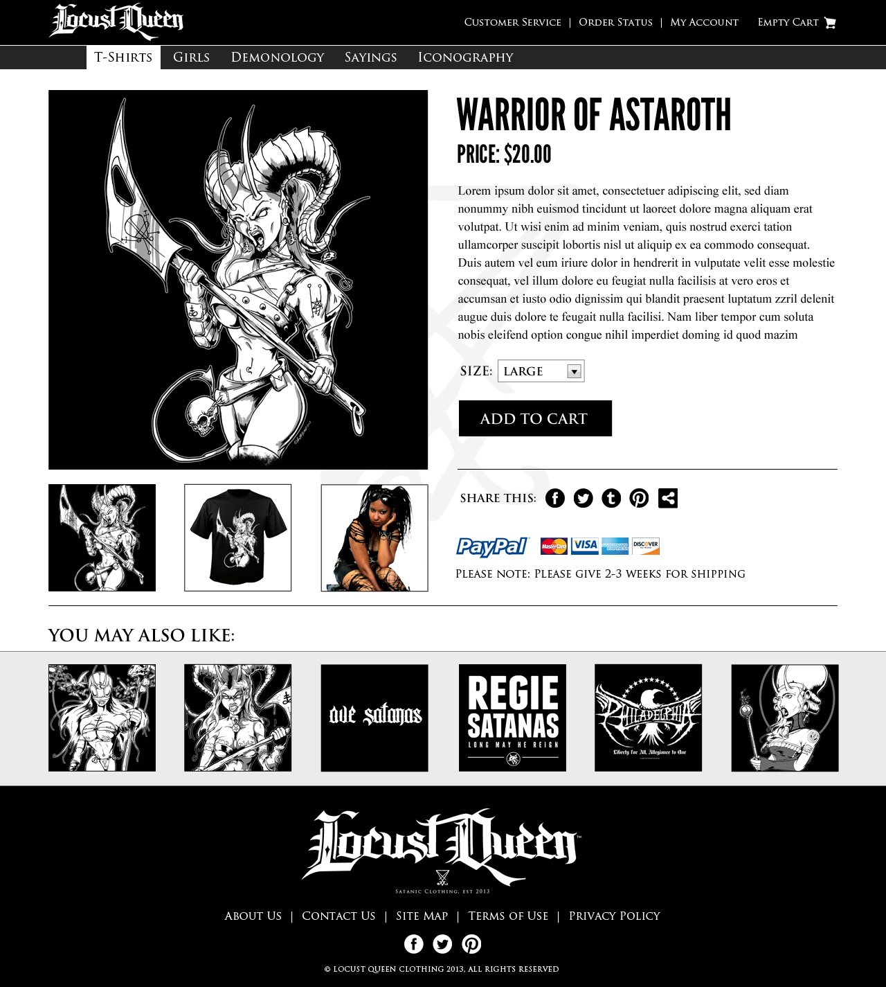 Locust Queen - Shirt Page