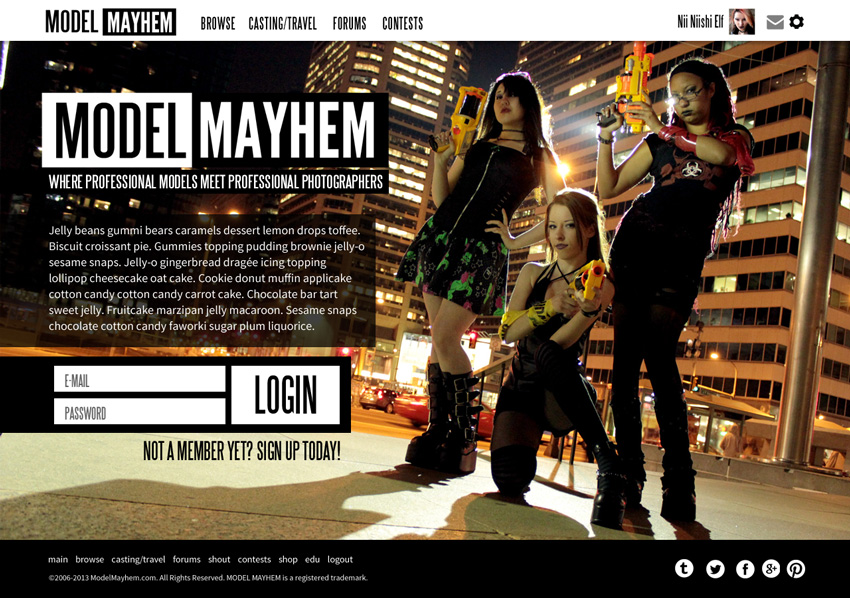 Model Mayhem Site Redesign