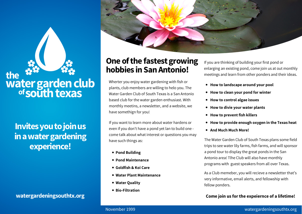 Water Garden Club Brochure Design