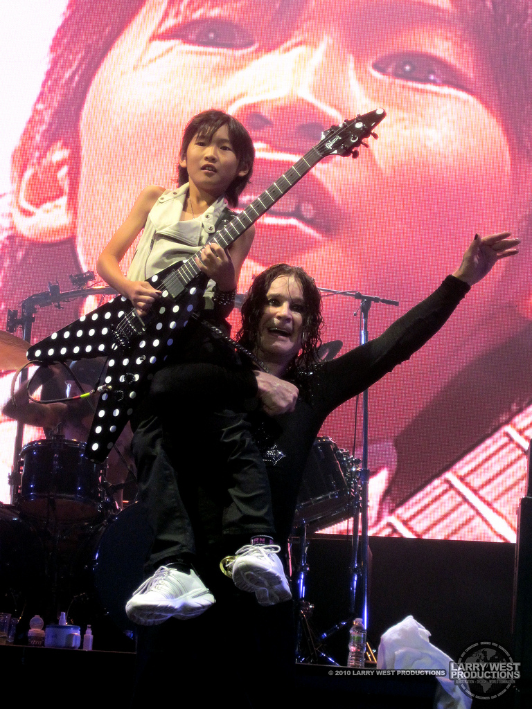 Ozzy Osbourne and Yuto Miyazawa at Ozzfest 2010 in Camden, NJ