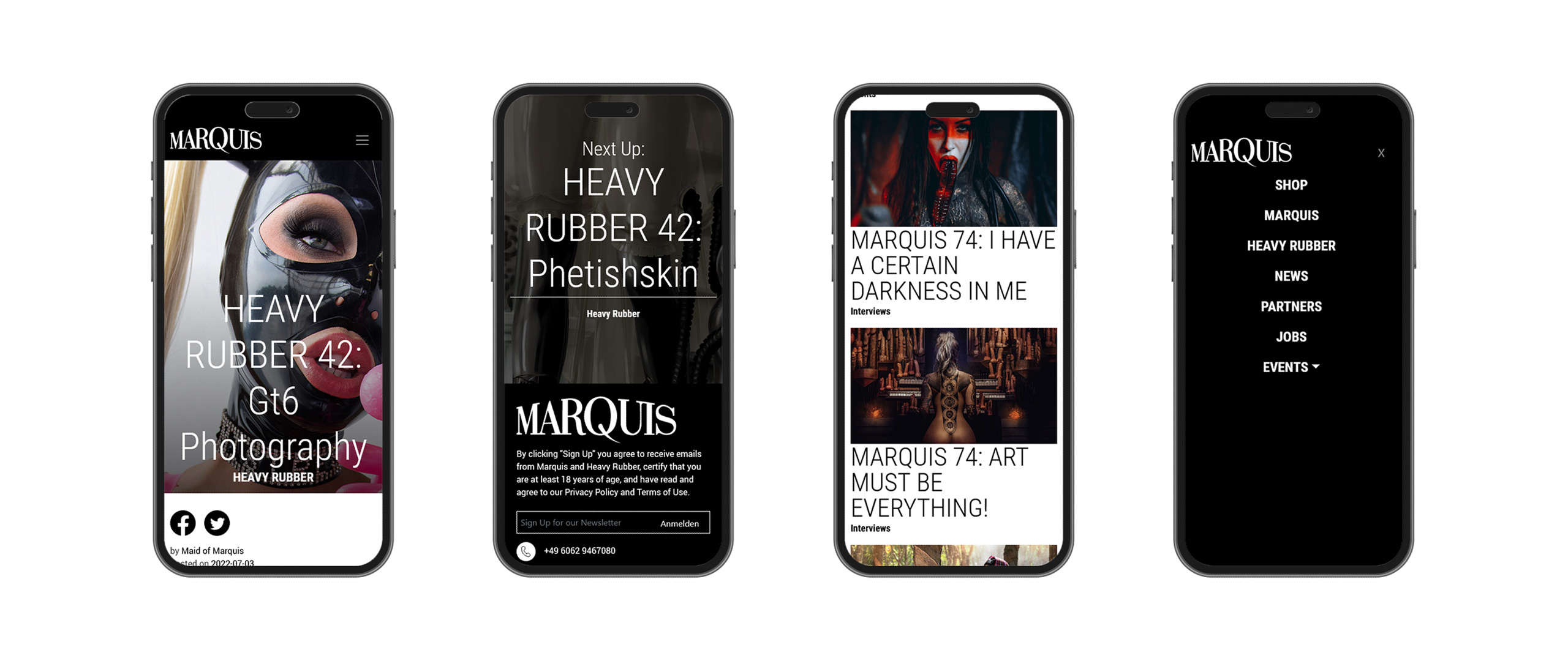 Marquis Magazine Website Mobile Design