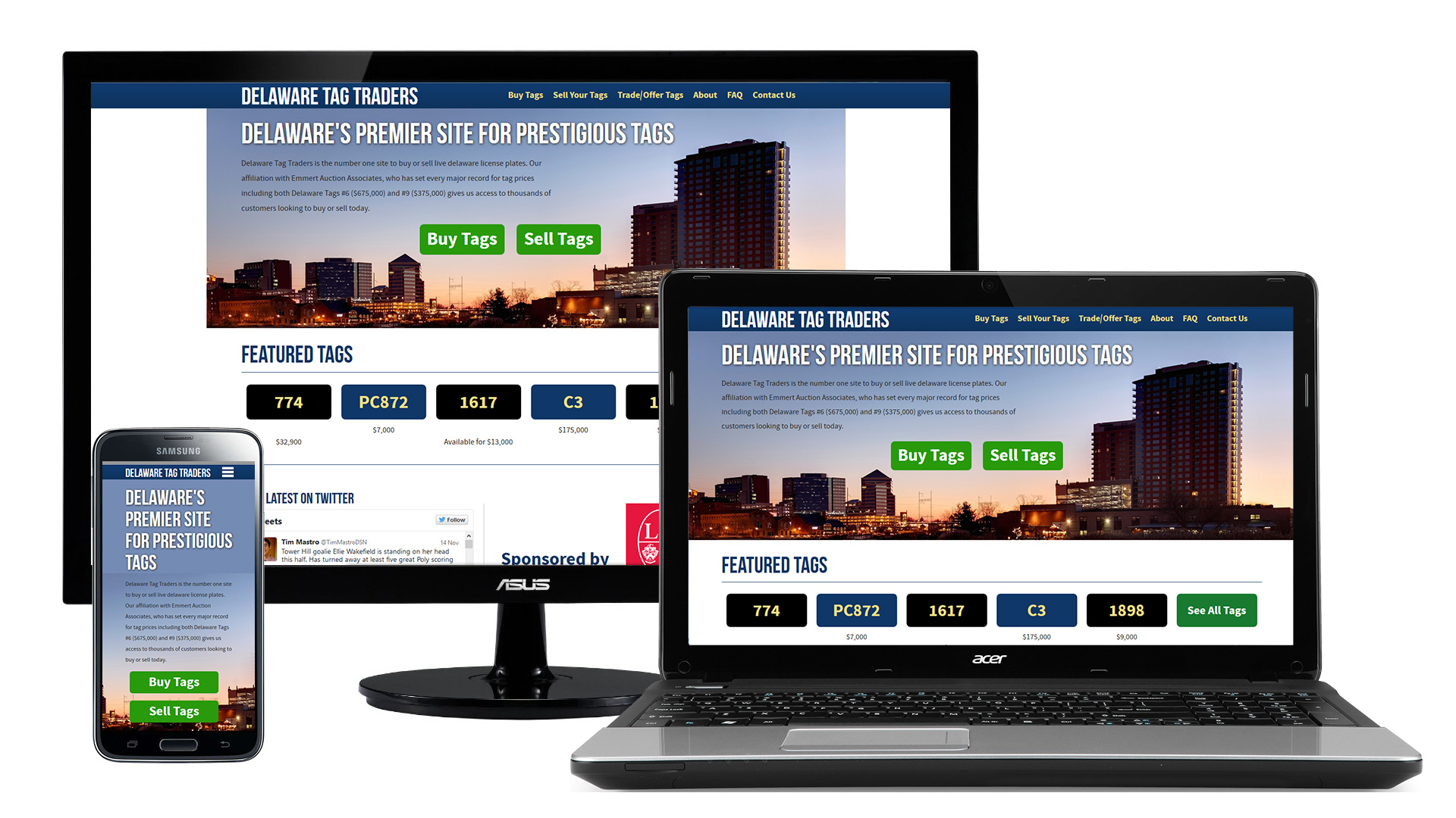 Delaware Tag Traders - Responsive Website Design